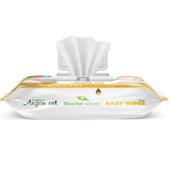 Dr. Wipes ARGAN OIL șervetele umede pentru ingrijirea copiilor, cu capac, 72 bucati