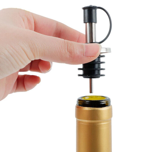 Picurator pentru sticla de vin, model retro, argintiu